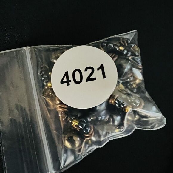 STUNNING Vintage Faux Pearl Black Brown Yellow Tone Beaded Beads Necklace 4021 - Picture 11 of 11